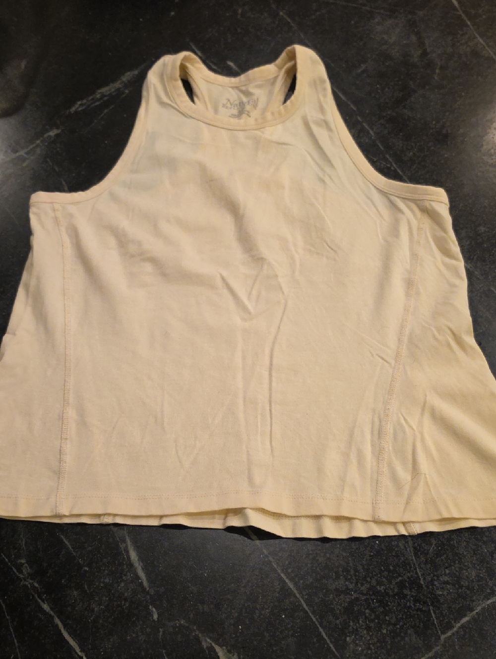 Natural Reflections Light Cream Colored Racerback Tank Top Size Small EUC